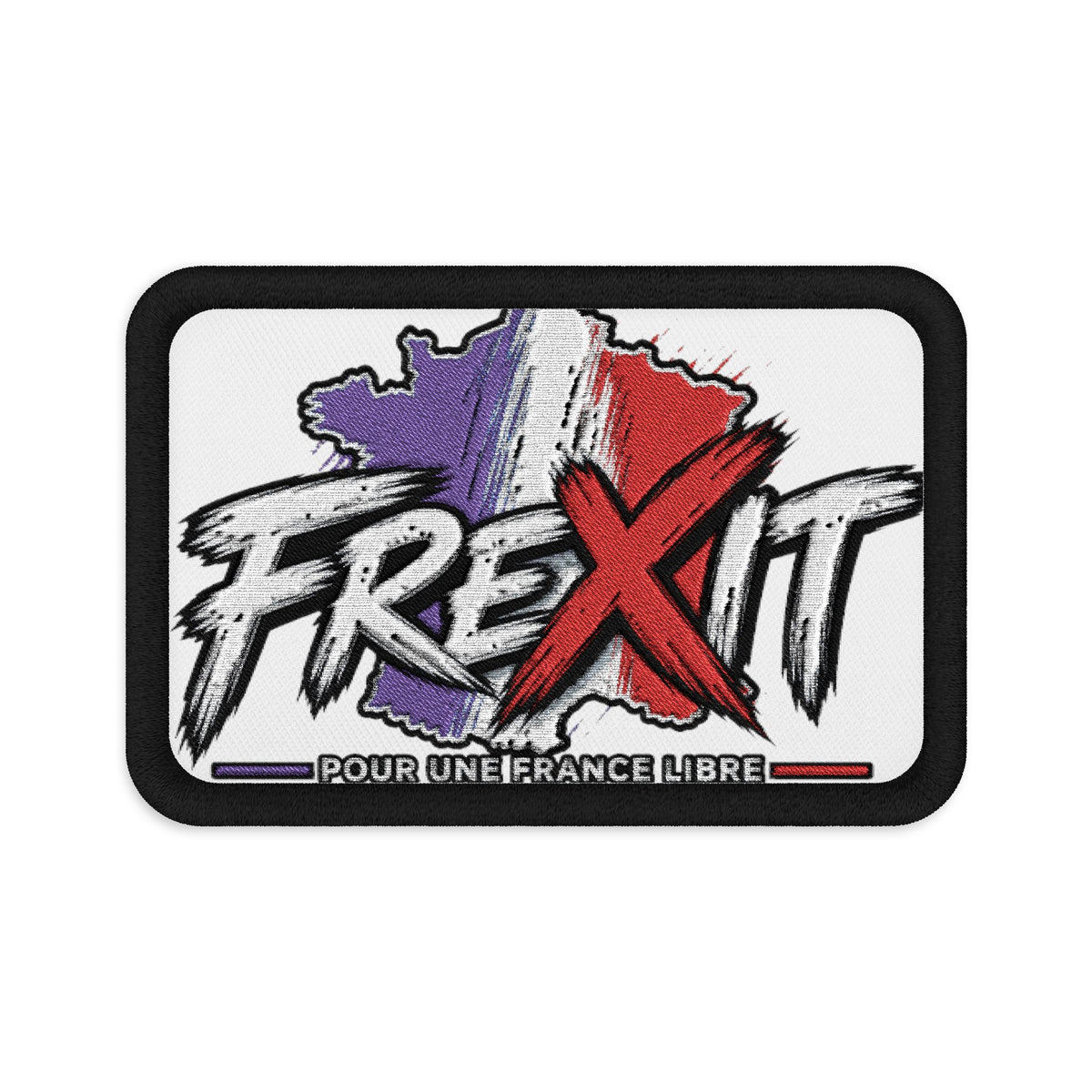 Écusson brodé FREXIT — Carte de France tricolore